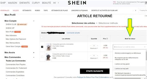 renvoyer un colis shein|Retour